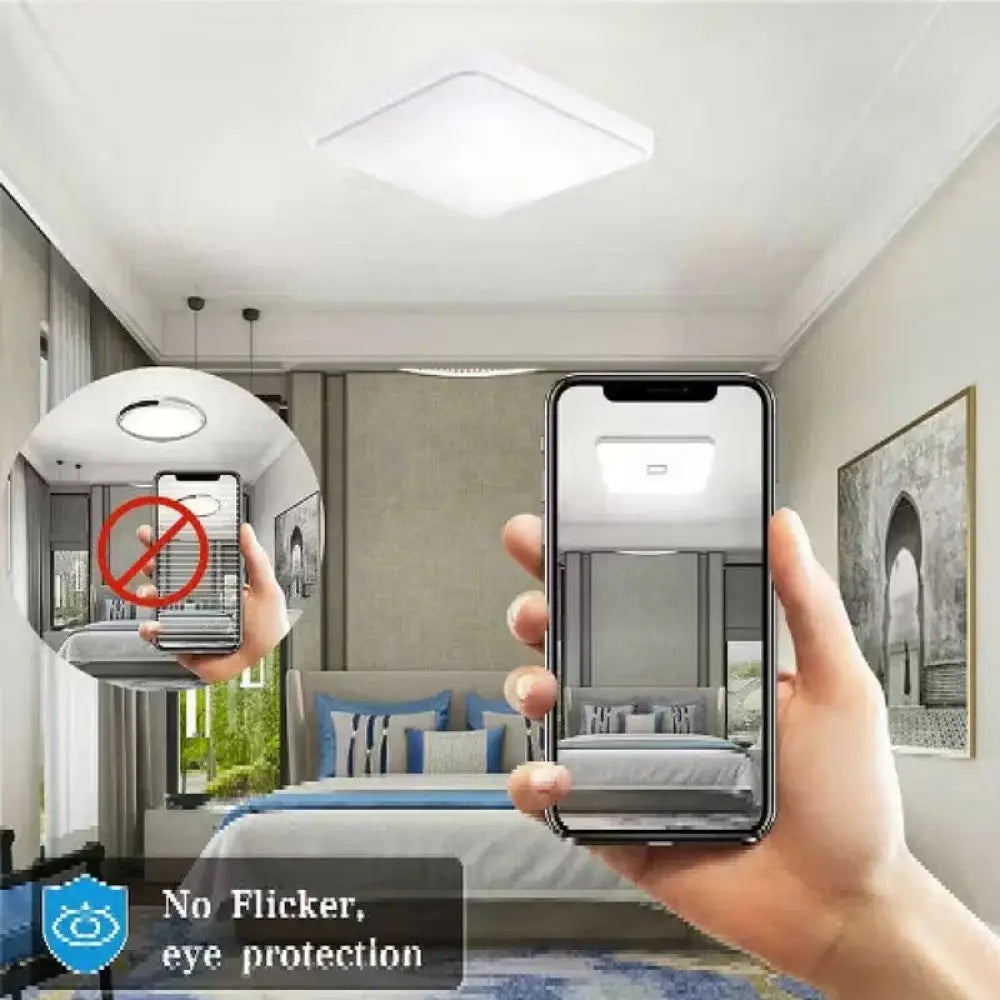 Modern 24w square led ceiling light with minimalist white frame and sleek modern design for indoor use