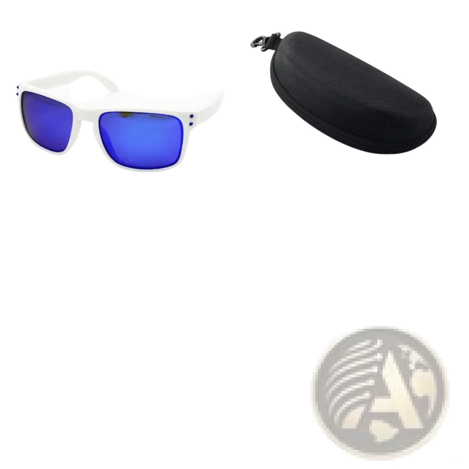 Modern uv400 polarized sport sunglasses with white frame and vibrant blue mirrored lenses in sleek design