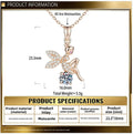 A delicate rose gold moissanite elf pendant necklace with central blue gemstone and precision electroplating
