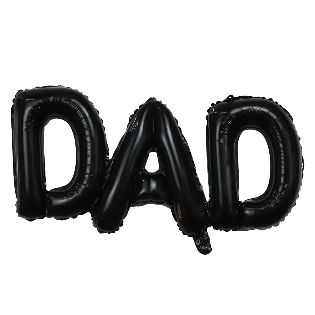 Black inflatable foil balloon shaped like the word dad for mom dad crown balloon tower decoration