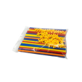Montessori color building diy set with colorful plastic straws and yellow connectors in a clear bag for creative play