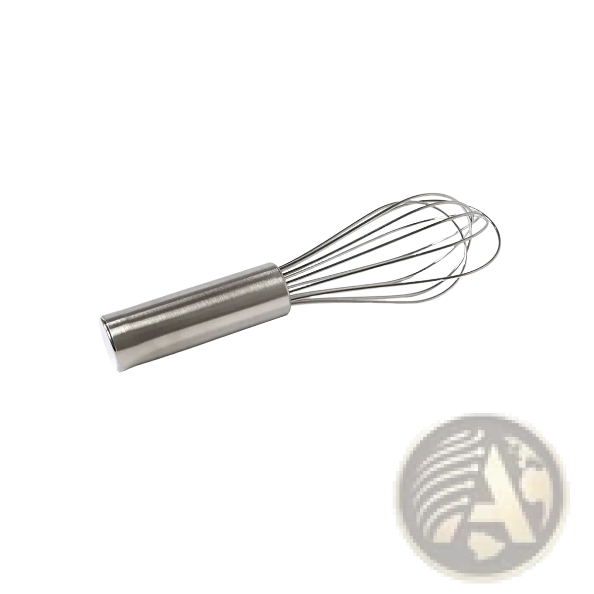 Stainless steel wire whisk with sleek cylindrical handle in montessori kitchen tool set for kids
