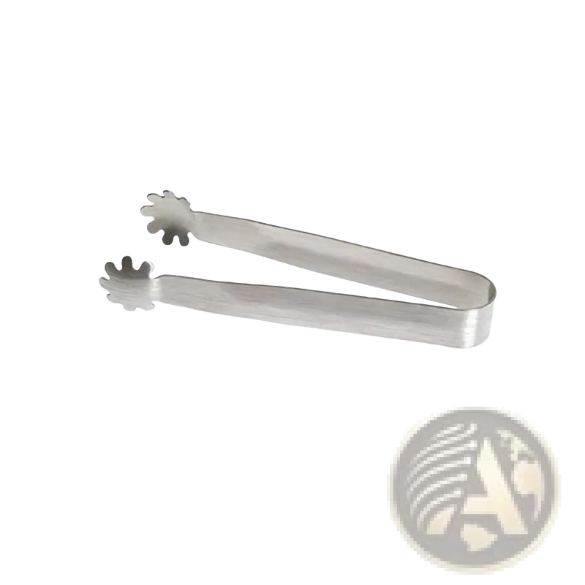 Silver metal Montessori kitchen tongs with decorative flower-like ends designed for kids cooking activities