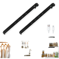 Black slim iron sheet light bar with motion sensor and digital displays rechargeable under cabinet light bar