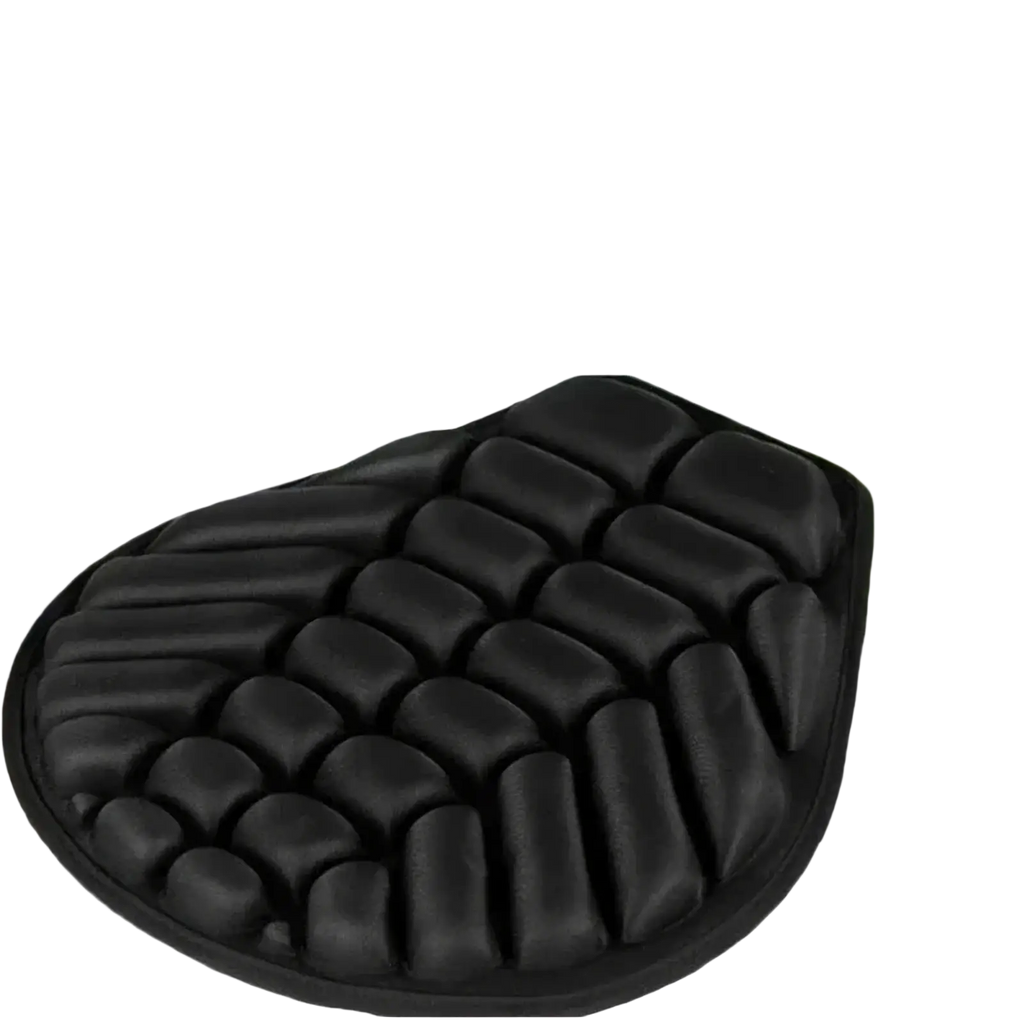 Black cushioned motorcycle 3d air cushion breathable eva pad with raised gel-like sections for comfort and grip