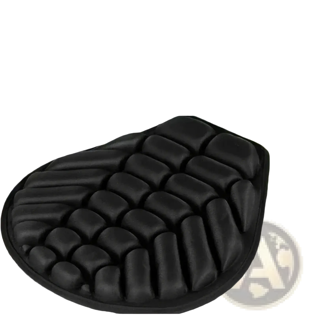 Black cushioned motorcycle 3d air cushion breathable eva pad with raised gel-like sections for comfort and grip