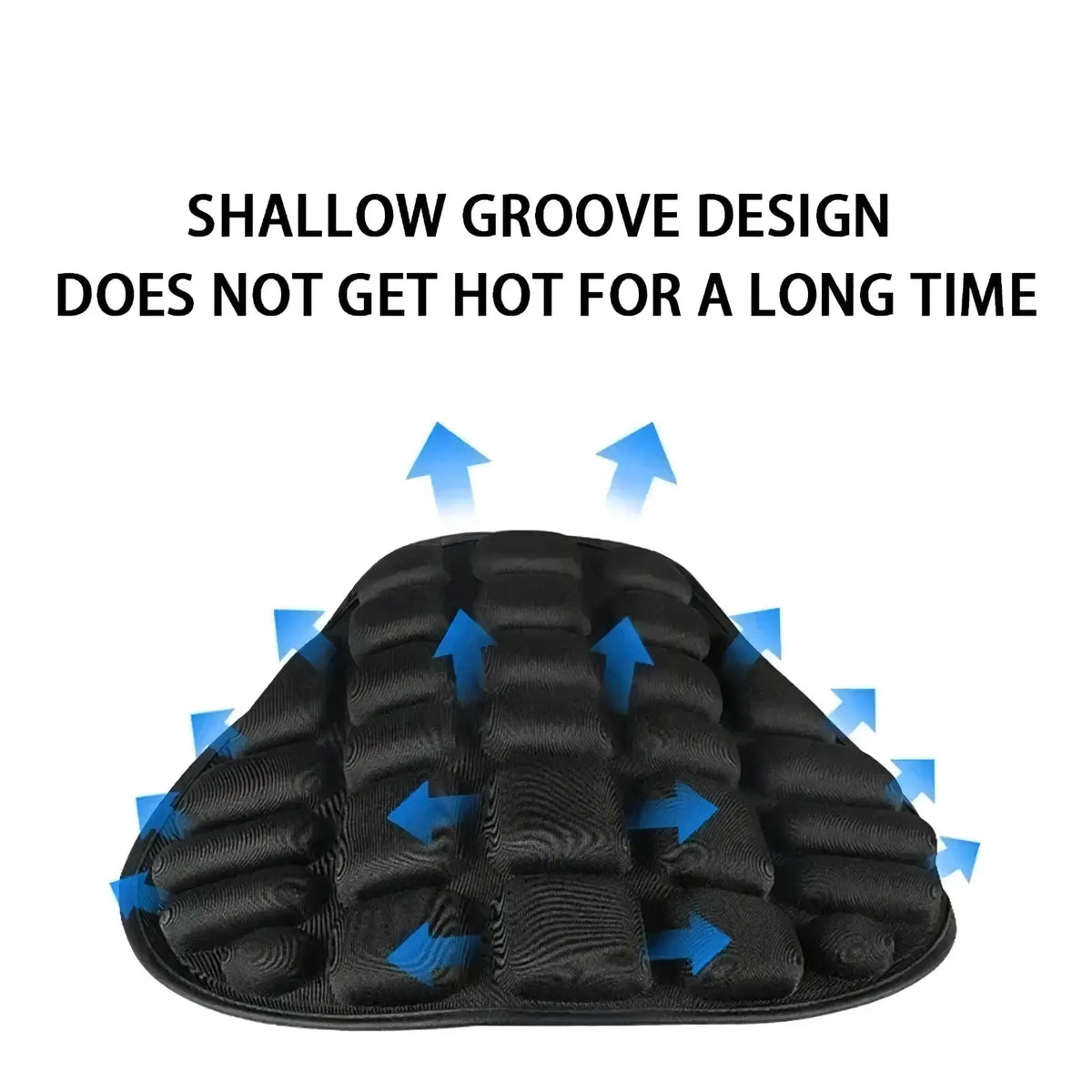 Black cushioned motorcycle 3d air cushion breathable eva pad with a shallow groove design for comfortable seating