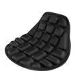Black inflatable motorcycle seat cushion with breathable eva 3d air pad featuring raised padded grid sections