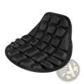 Black inflatable motorcycle seat cushion with breathable eva 3d air pad featuring raised padded grid sections