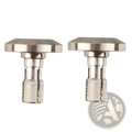 Silver metallic motorcycle handle end caps with textured diamond pattern grip sections universal expansion plugs