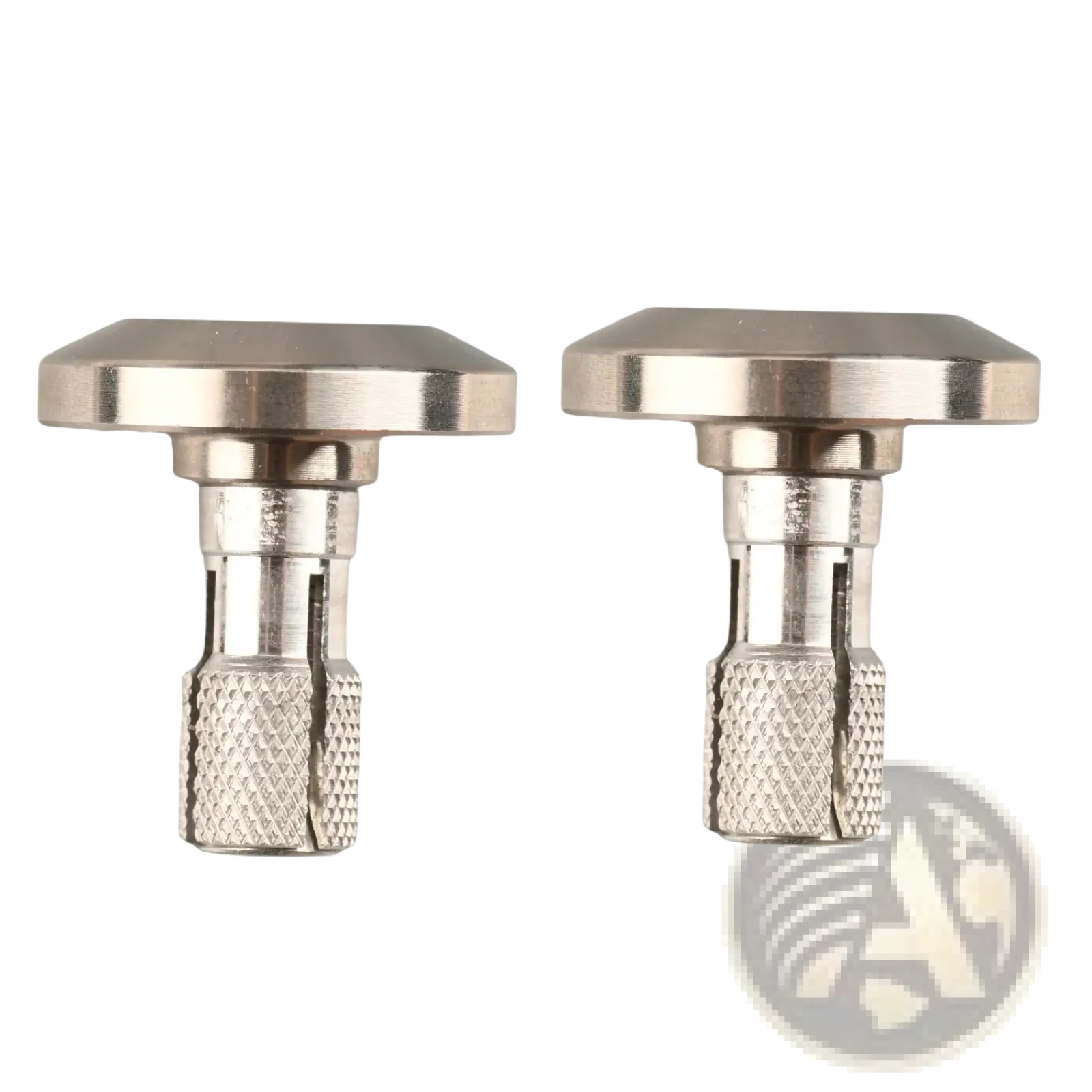 Silver metallic motorcycle handle end caps with textured diamond pattern grip sections universal expansion plugs