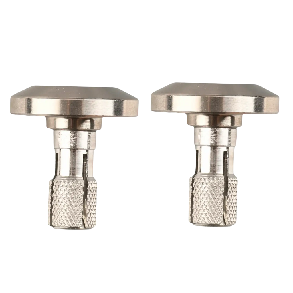 Silver metallic motorcycle handle end caps with textured diamond pattern grip sections universal expansion plugs