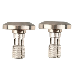 Silver metallic motorcycle handle end caps with textured diamond pattern grip sections universal expansion plugs