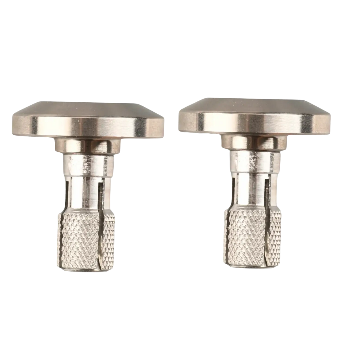 Silver metallic motorcycle handle end caps with textured diamond pattern grip sections universal expansion plugs