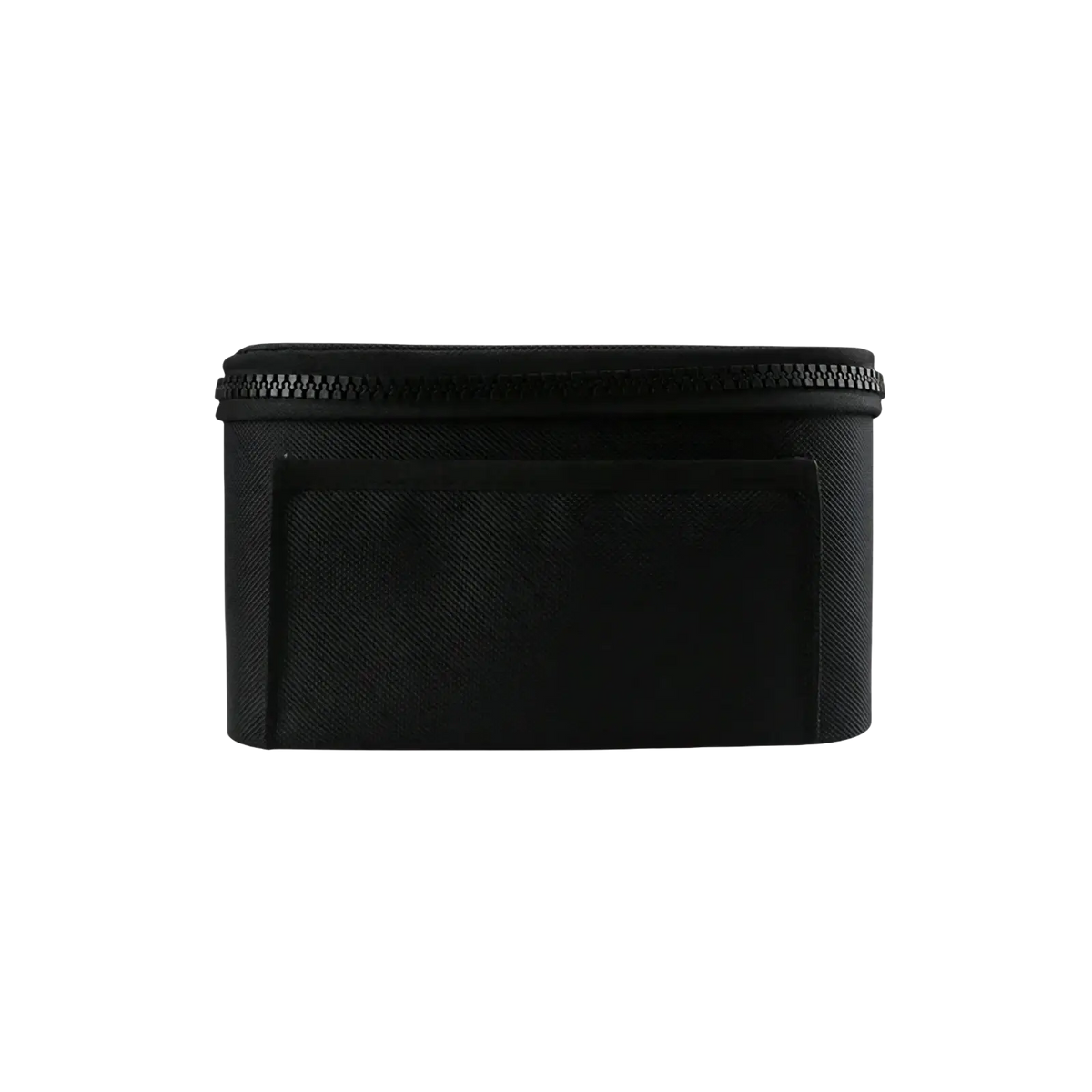 Black textured fabric zippered pouch with subtle woven pattern for motorcycle handlebar balance bar phone mount set
