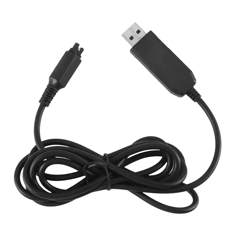 Black motorola mtp850 charging cable with usb-a to 3.5mm trrs jack for mtp810 mtp750 mtp850s devices