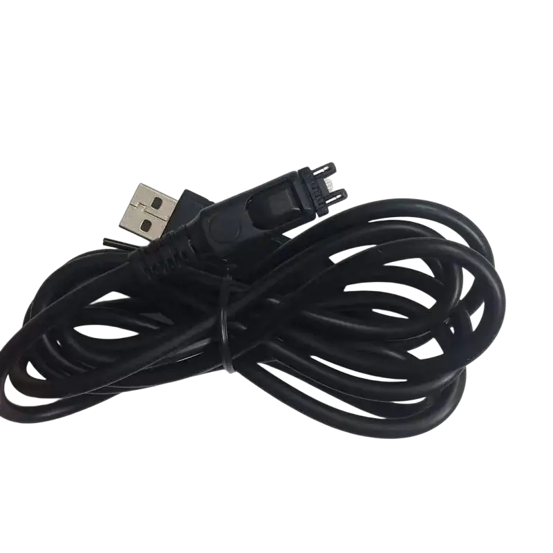 Black Motorola mtp850 charging cable with usb-a and proprietary 3-pin connector for mtp810 mtp750 mtp850s devices