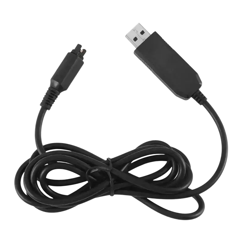 Black usb-to-gamecube charging cable with standard usb and proprietary ports for motorola mtp850s mtp810 mtp750 models