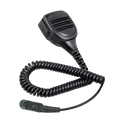 Black plastic handheld speaker microphone with coiled cord and connector for Motorola Pmmn4076a use