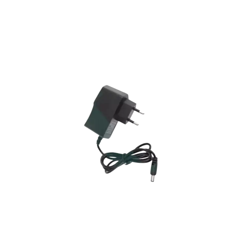 Black eu-style power adapter with coiled cable and cylindrical connector for motorola walkie talkie gp328 ht750 charger