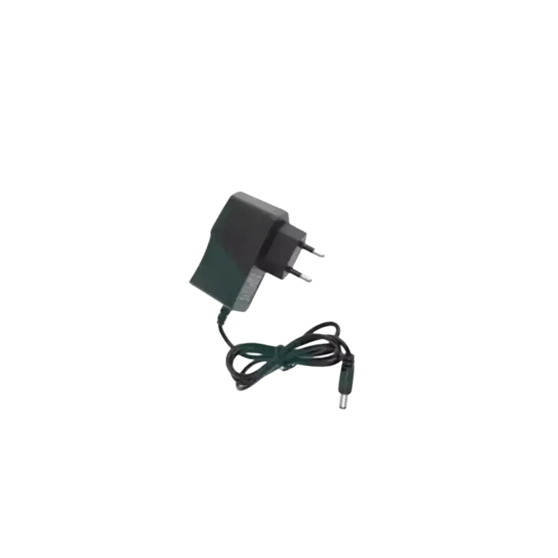 Black plastic motorola walkie talkie desktop charger with coiled cord and european plug for gp328 ht750 models
