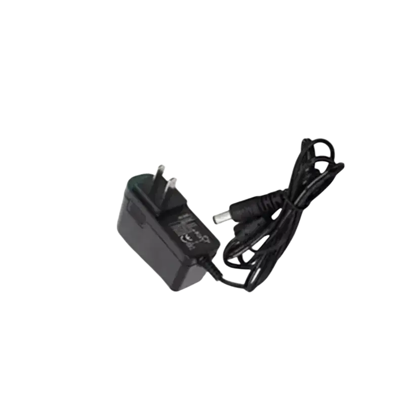 Black plastic motorola walkie talkie desktop charger with coiled cable and two-prong plug for gp328 ht750 models