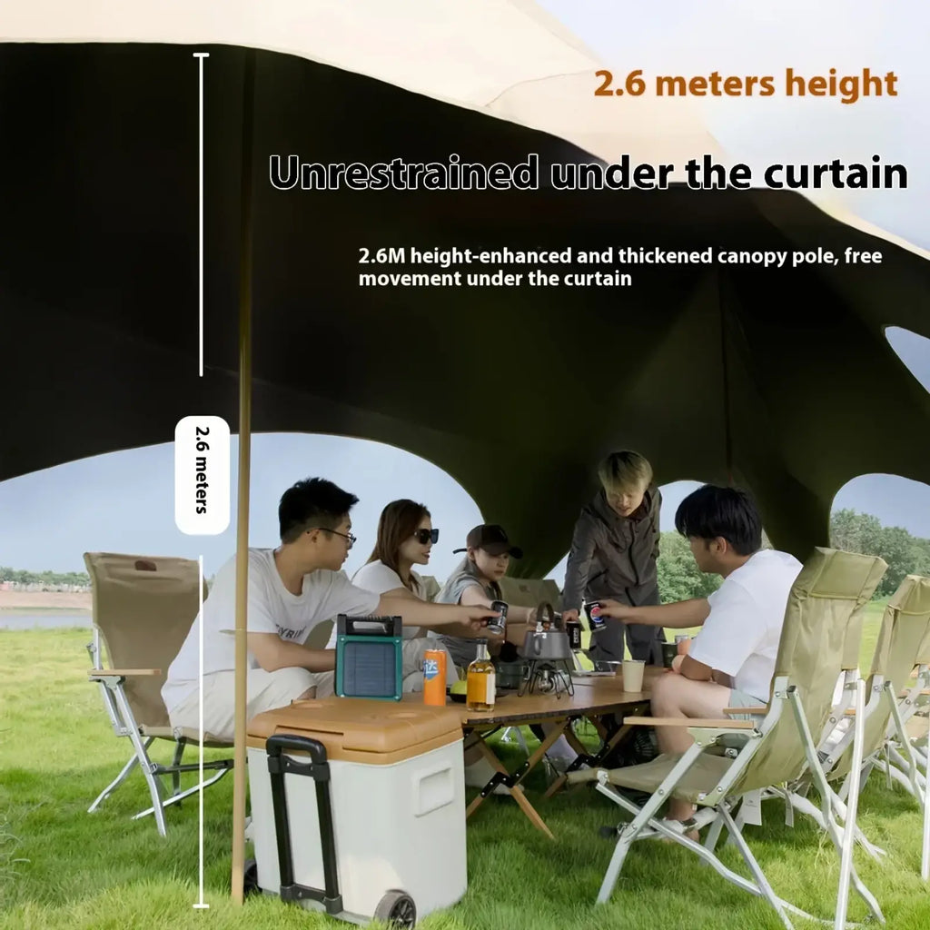 Black 2.6-meter Mountainhiker large outdoor sunshade canopy tent with reinforced pole for stable outdoor shade