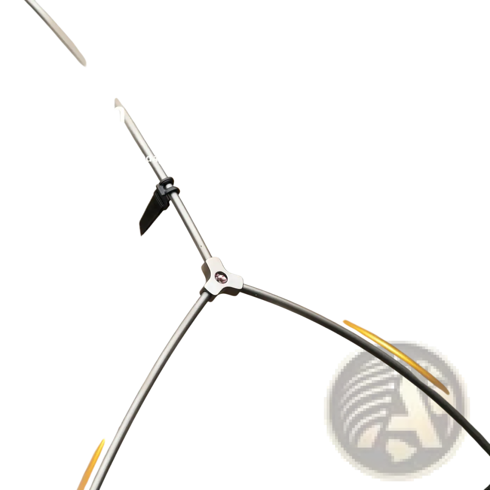 Silver aluminum alloy tent pole with central joint and yellow stripes for mountainhiker single person waterproof camp bed tent