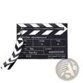 Movie clapperboard pu leather crossbody envelope clutch wristlet in black and white with zipper and chevron strap