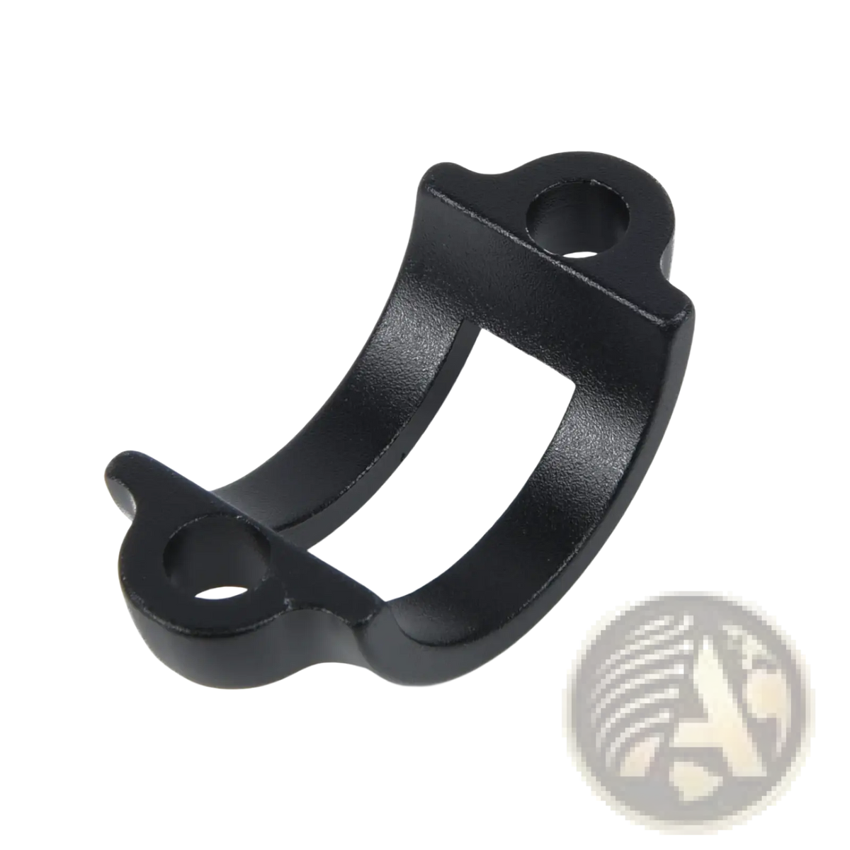 Mt2 handlebar clamp black aluminum alloy bicycle brake part with matte finish and two circular mounting holes