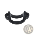 Black metal u-shaped mt2 handlebar clamp made of aluminum alloy with two circular holes for bicycle brake part use