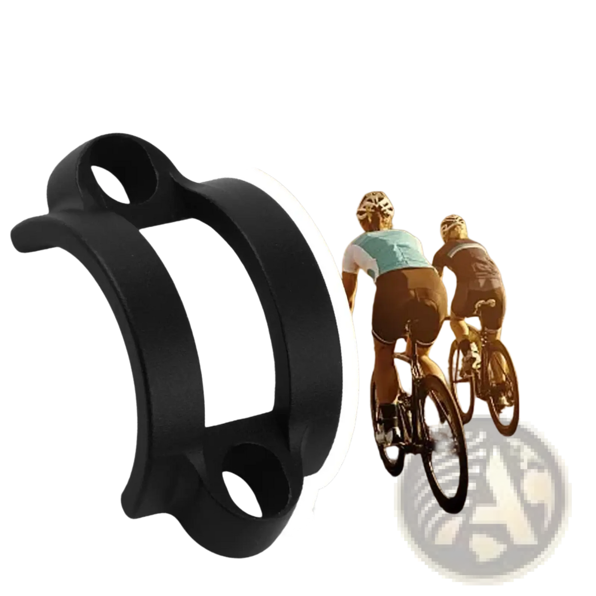 Black aluminum alloy mt2 handlebar clamp bicycle brake part with curved design and two circular attachment openings