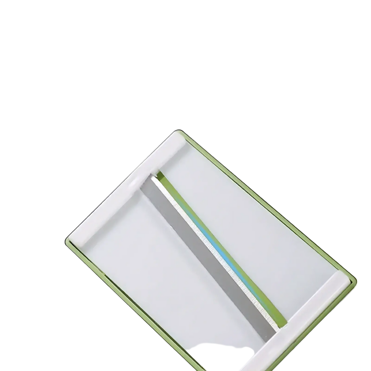 Multi-functional stainless steel vegetable slicer shredder with sharp blade and sleek white and green design