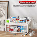 White plastic multi-layer medicine storage box with transparent front panel and large capacity for organized storage