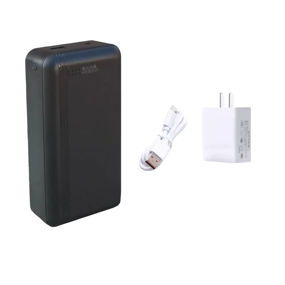 Black rectangular 12v lithium-ion power bank with matte finish and indicator lights for multi voltage cooling vest 36w