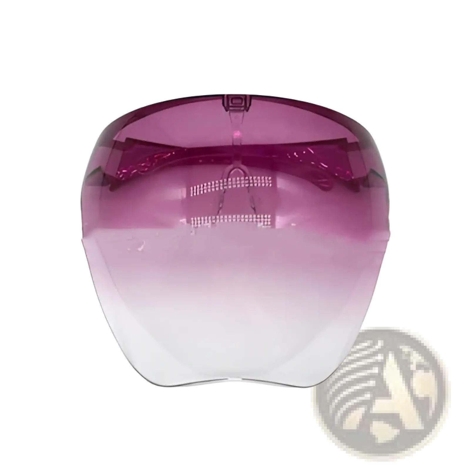 Multifunctional anti-splash shield sunglasses with a sleek gradient purple-to-clear face shield and subtle led lighting