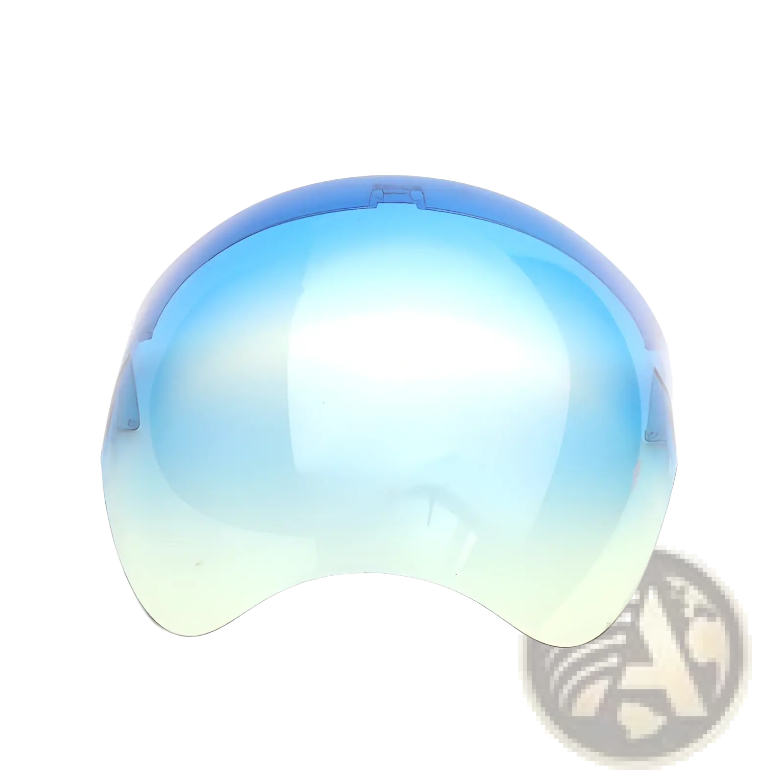 Multifunctional anti-splash iridescent shield sunglasses with a smooth blue and yellow gradient curved motorcycle visor