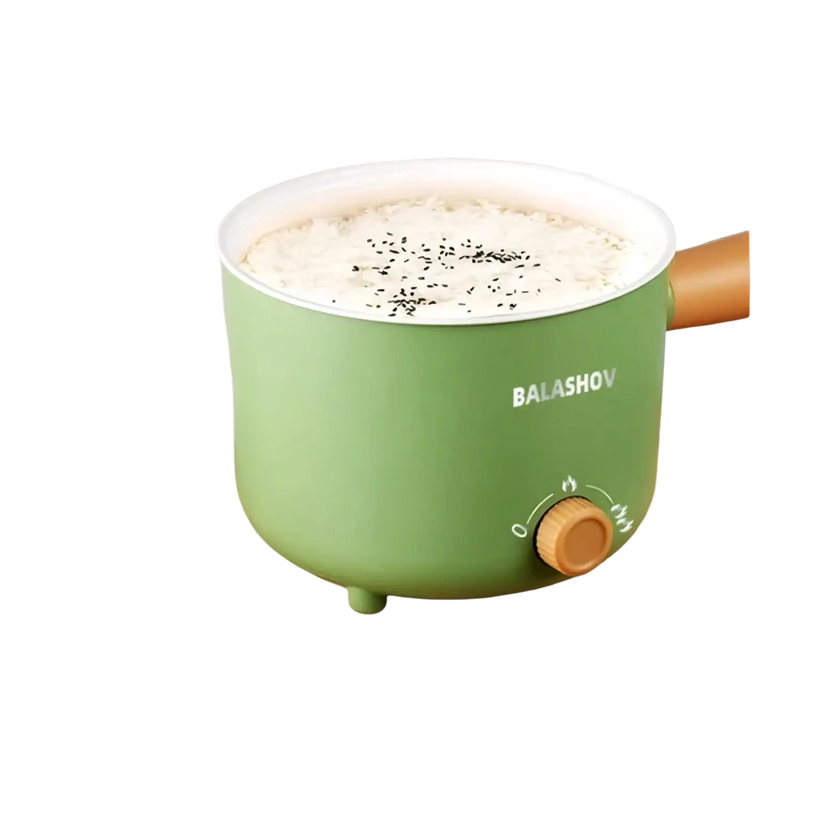Green balashov multifunctional electric hot pot nonstick cooker with wooden handle and knob for soft glutinous chai rice