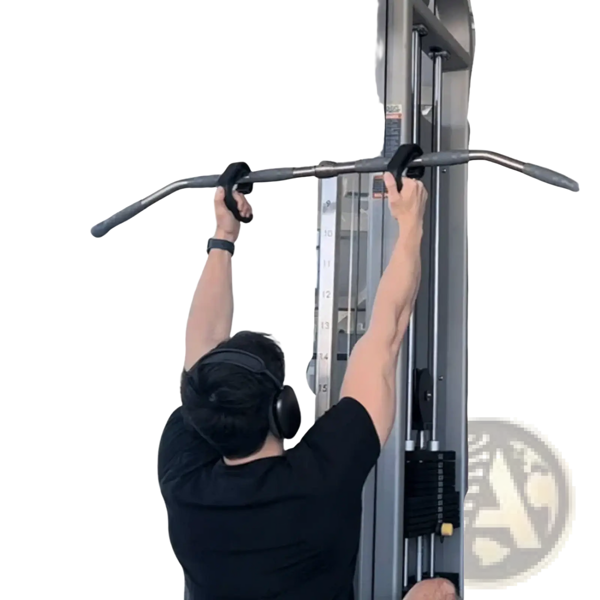 Multifunctional gym handle resistance band attachment silver metal cable bar with black rubber grips for strength training