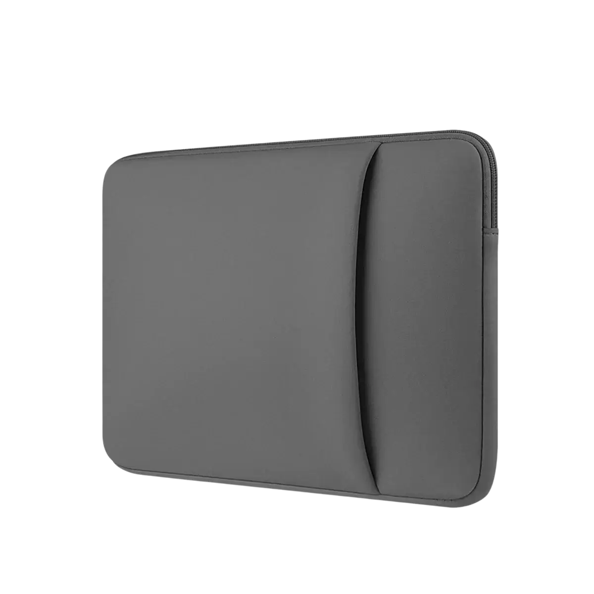 Multifunctional gray neoprene laptop sleeve 11 to 17 inch with smooth matte finish and subtle vertical seam detail