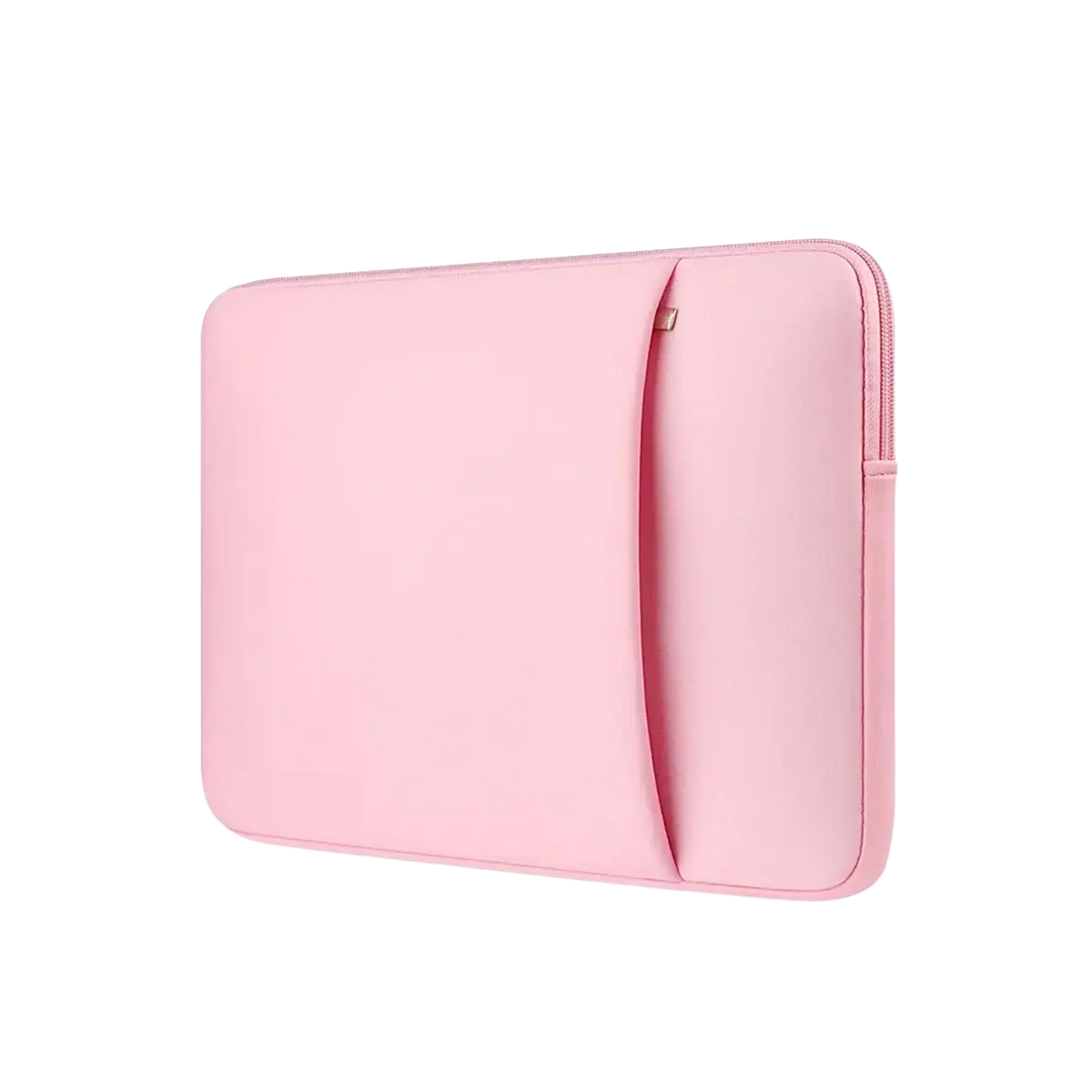 Multifunctional neoprene pink laptop sleeve with zipper closure and side pocket for 11 to 17 inch laptops