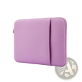 Purple multifunctional neoprene laptop sleeve with zipper closure and side pocket for 11 to 17 inch laptops