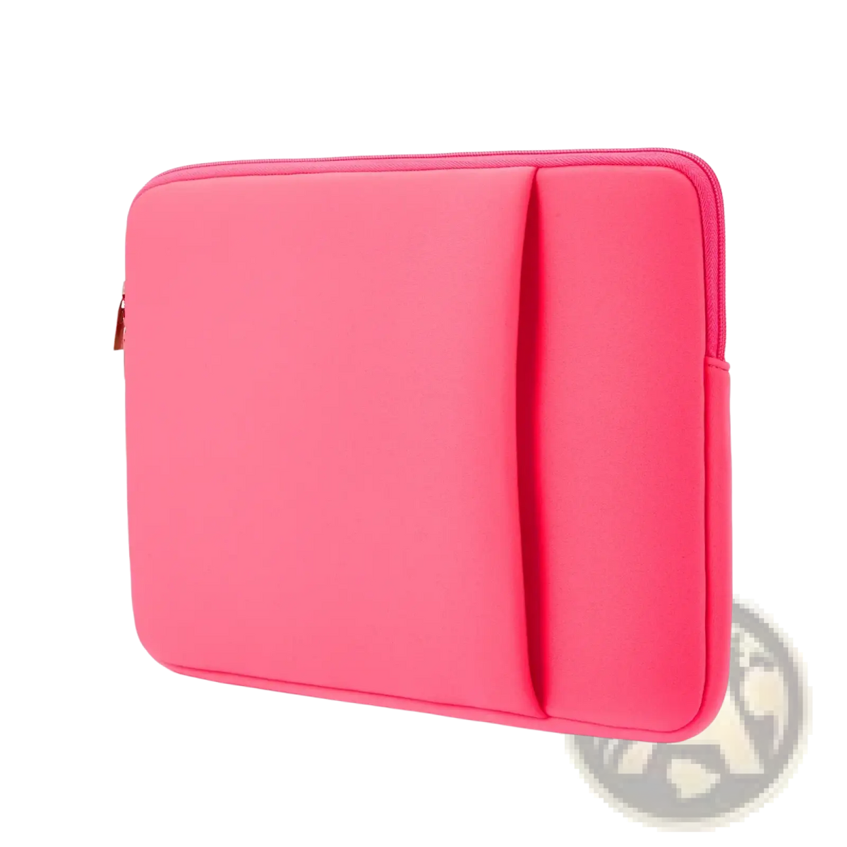 Bright pink neoprene multifunctional laptop sleeve with zipper closure and side pocket for 11 to 17 inch laptops