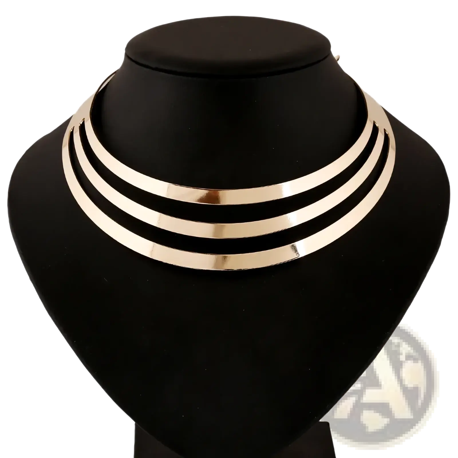 A sleek multilayer gold-toned choker necklace with a modern minimalist design punk chain style