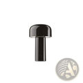 Black glossy mushroom table lamp with sleek cylindrical base cordless touch rechargeable led lighting accessory