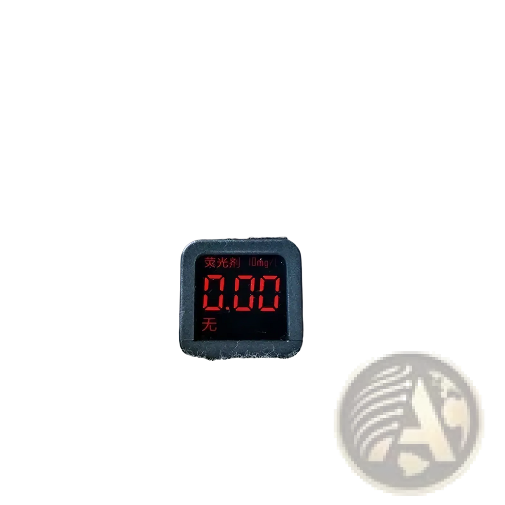 Black digital display showing 0.00 with red numerals nestled in textured light gray muslin baby swaddle blanket 6-layer cotton