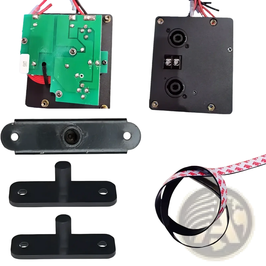 Mw Audio 5xt professional speaker accessory kit black rectangular motion sensor with green circuit board and two circular ports