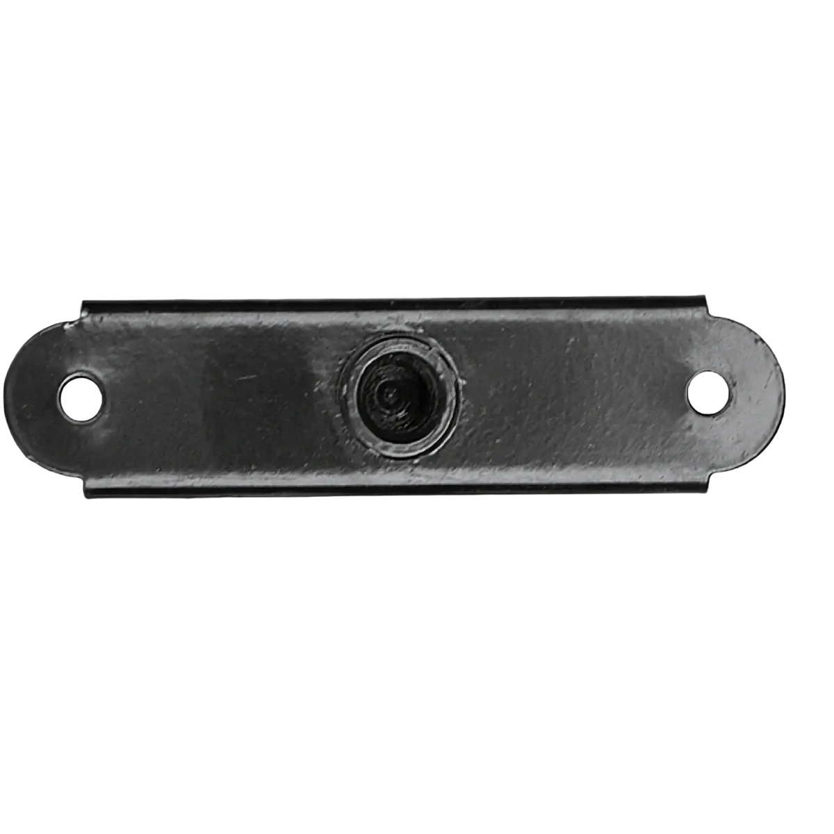 Black metal mounting bracket with two circular holes and central threaded hole from mw audio 5xt professional speaker accessory kit