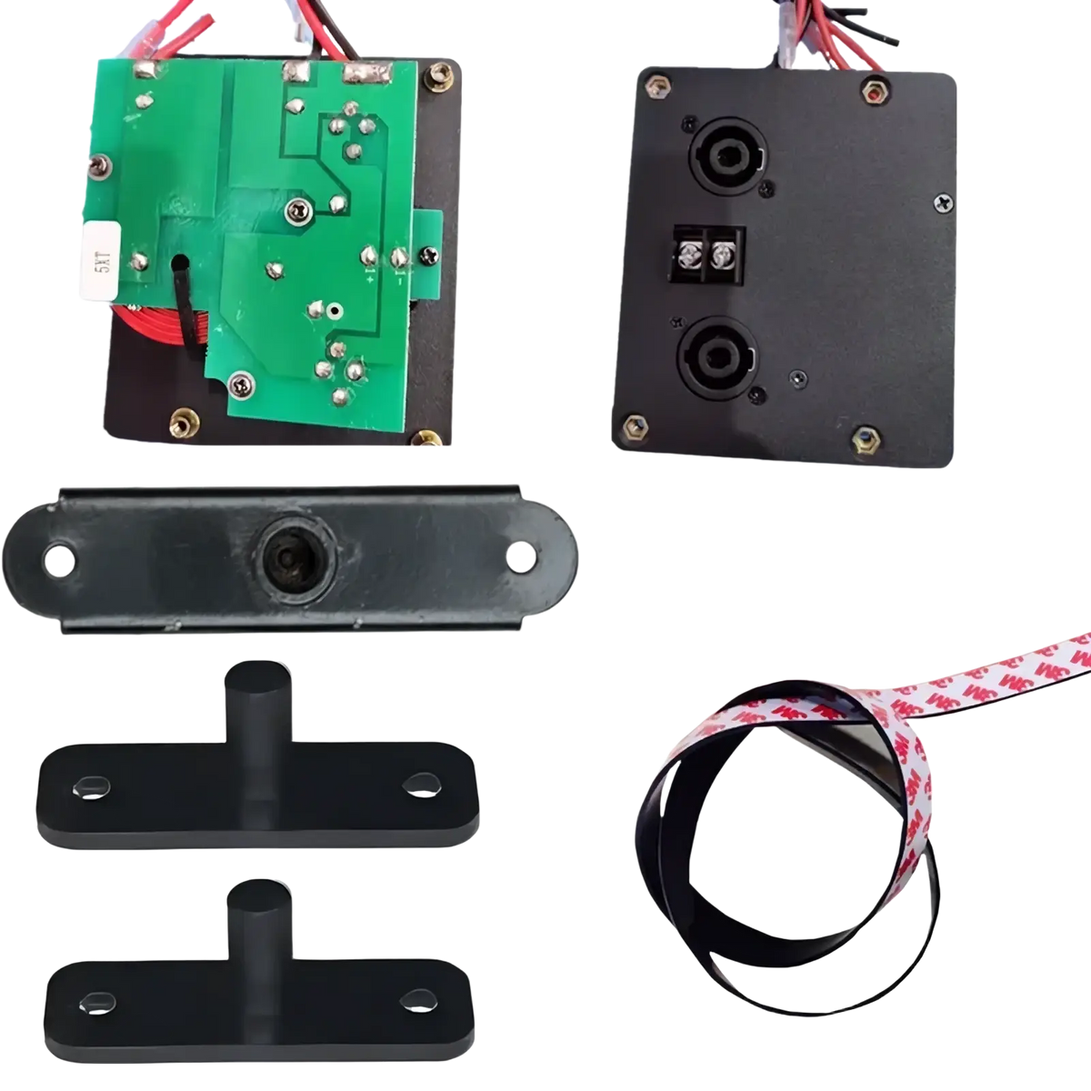 Mw Audio 5xt professional speaker accessory kit black rectangular motion sensor with green circuit board and two circular ports