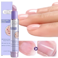 A lavender-tinted cylindrical nail care essence pen for dead skin repair with a plant-rich moisturizing gloss formula